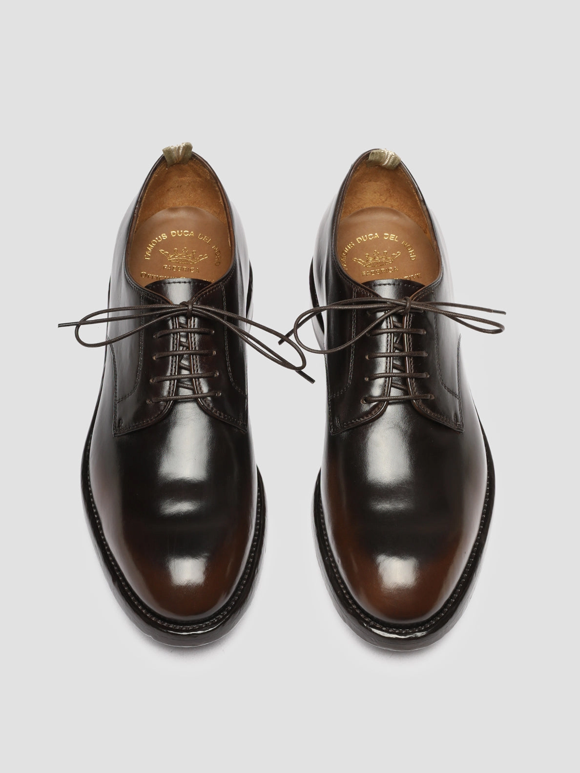 TEMPLE 018 - Brown Leather Derby Shoes Work Look Balanced Sole