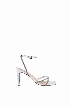 Street Style Kian Block Heel White Silver