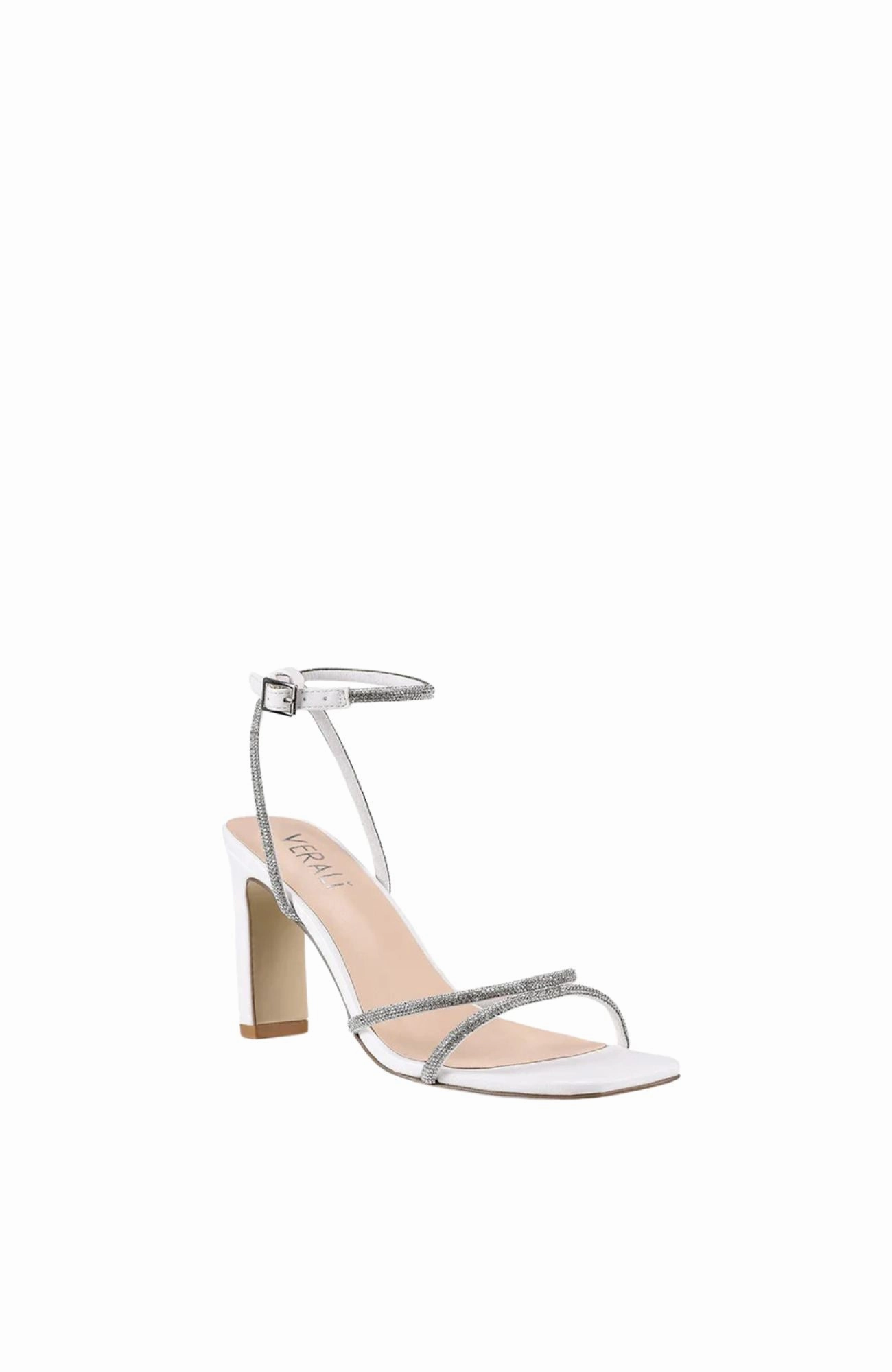 Kian Block Heel White Silver Tassel Detail Bespoke Fit