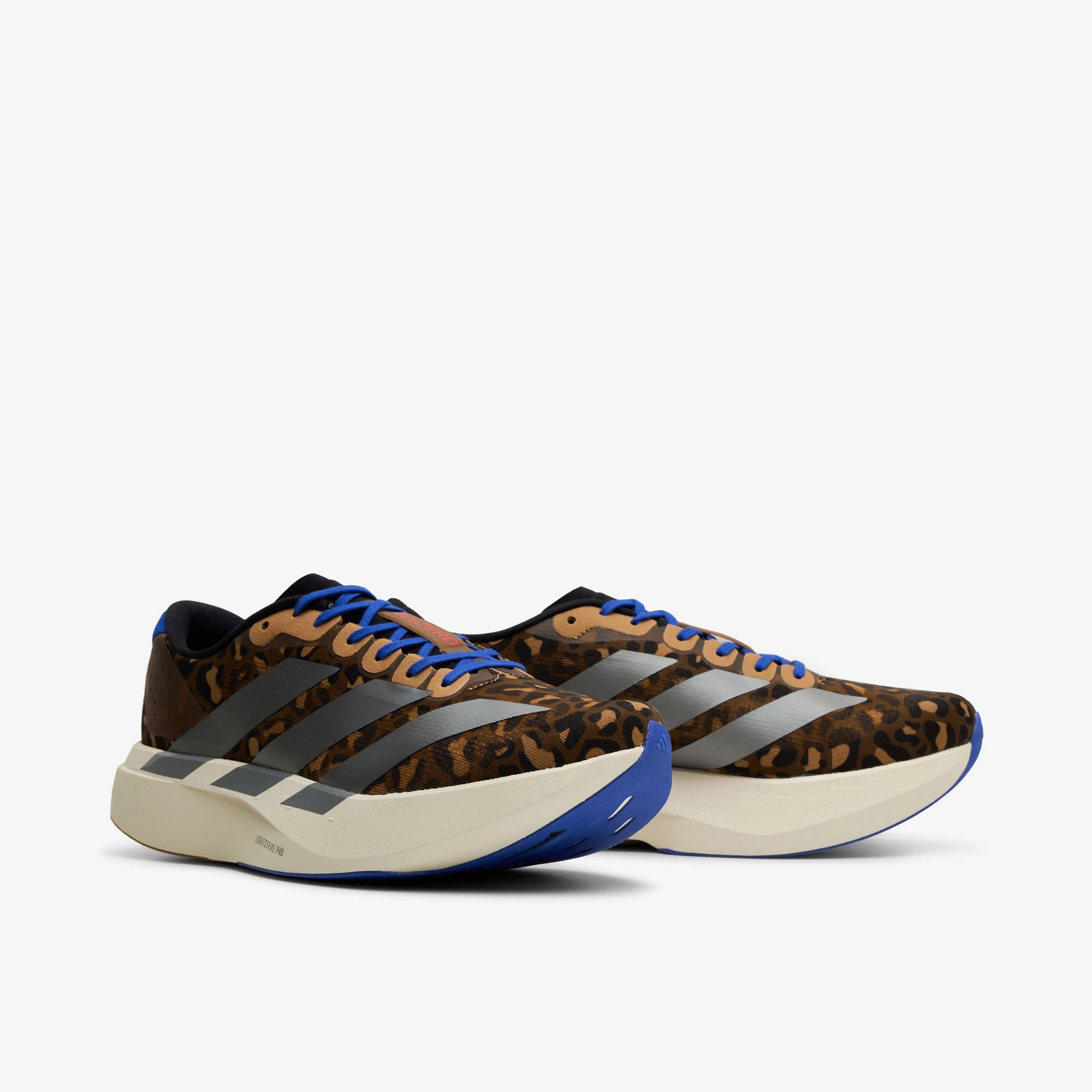 adidas Adizero EVO SL Preloved Brown / Iron Metallic - Lucid Blue outdoor running shoe application thin insole shoes
