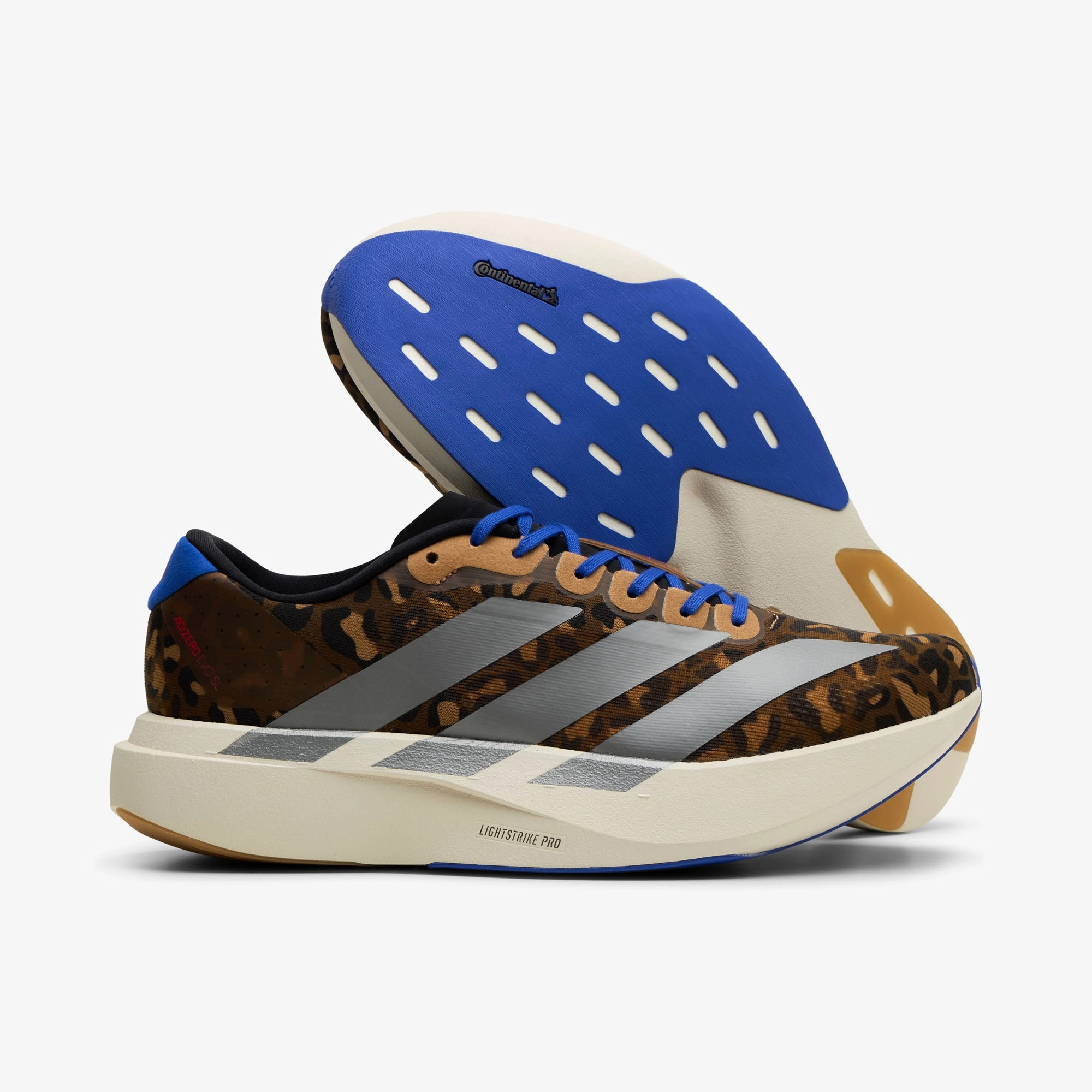 adidas Adizero EVO SL Preloved Brown / Iron Metallic - Lucid Blue Supportive Midsole Arch beach running