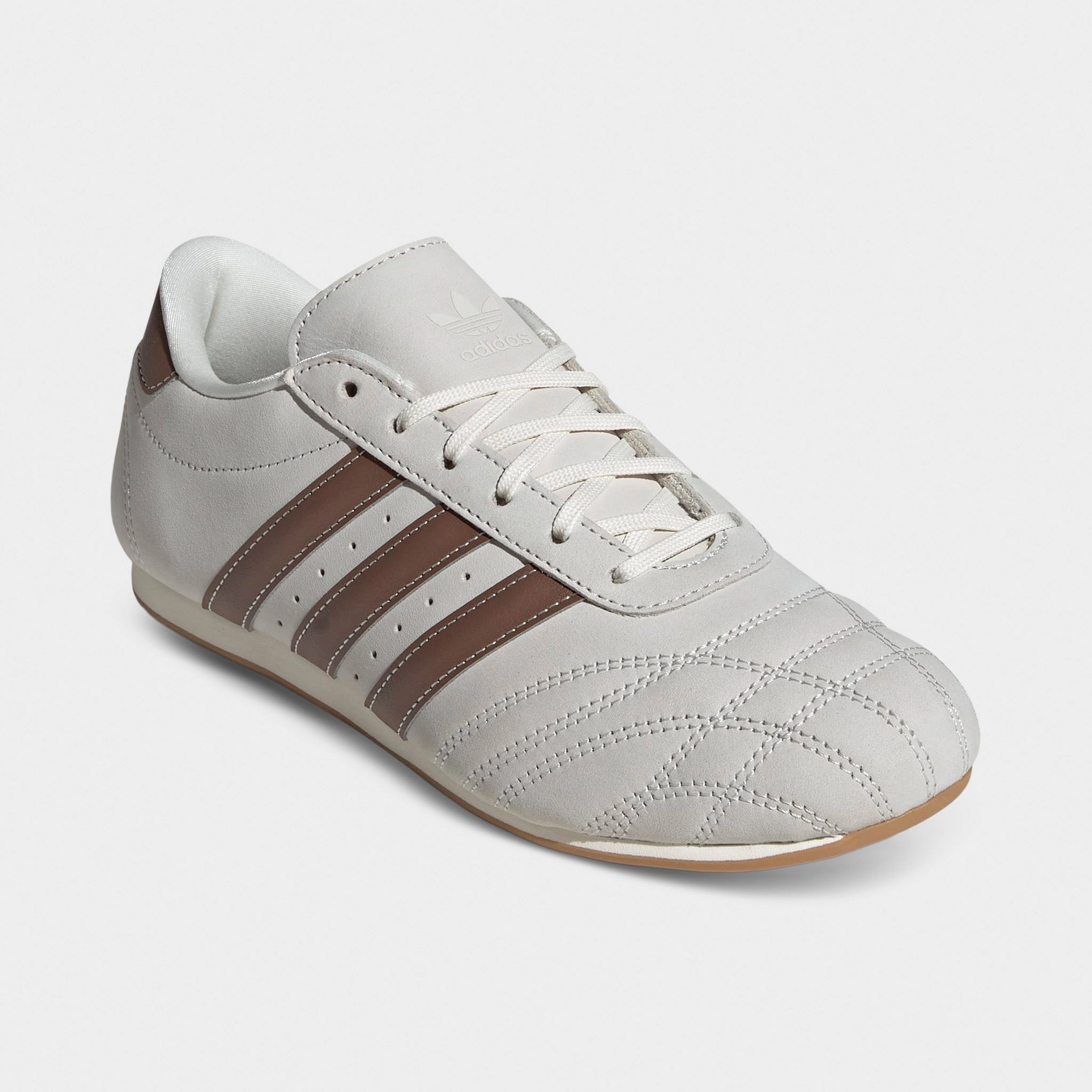 adidas Women's Taekwondo Lace Off White / Preloved Brown - Gum Anti Slip Feature Resilient Pace