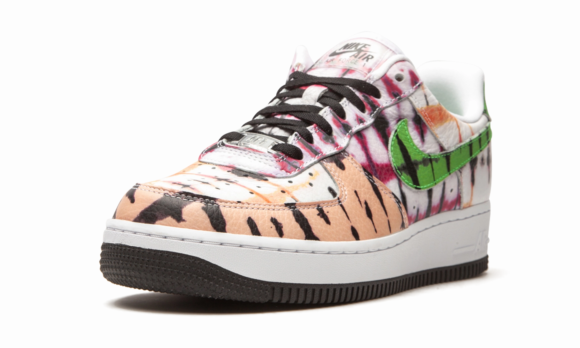 WMNS Air Force 1 Low "Black Tie-Dye" Vegan Leather Upper Flexible Midsole