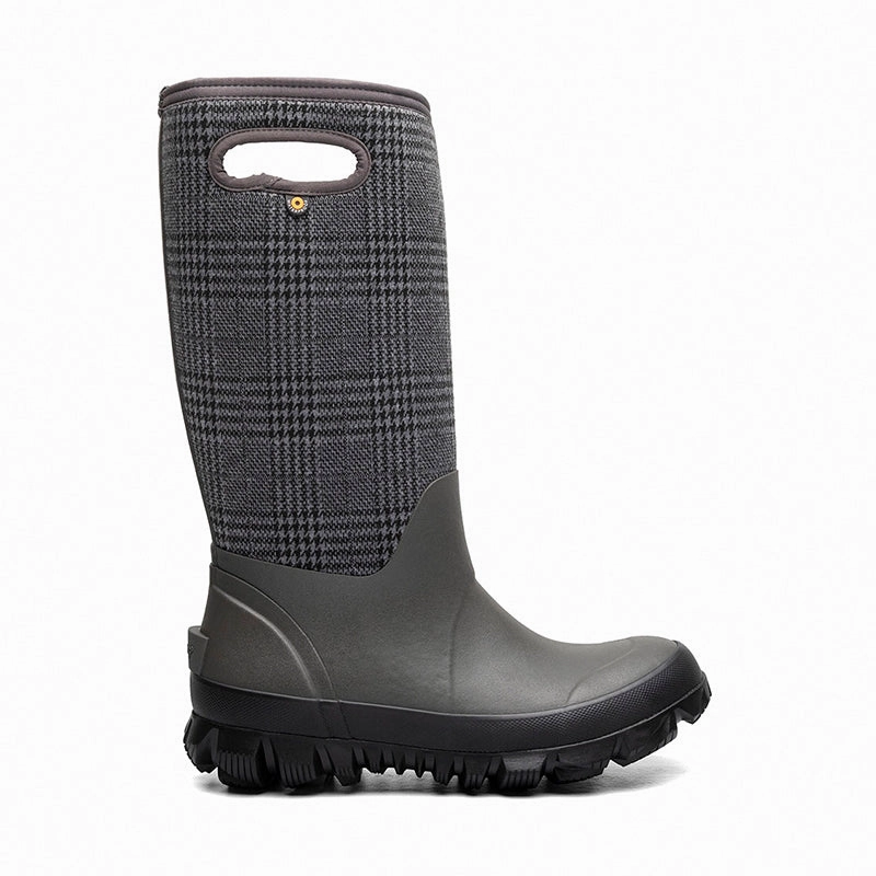 Tactile Grip Pattern Tough Sole Women's Whiteout Plaid Cement