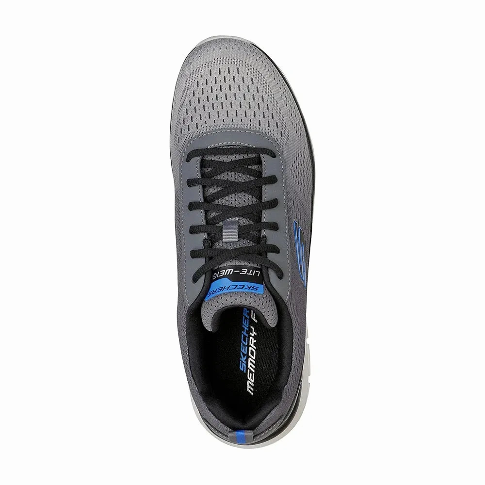 Skechers Men's Track Ripkent Shoes - Charcoal / Grey / Blue Tear Resistant Fabric
