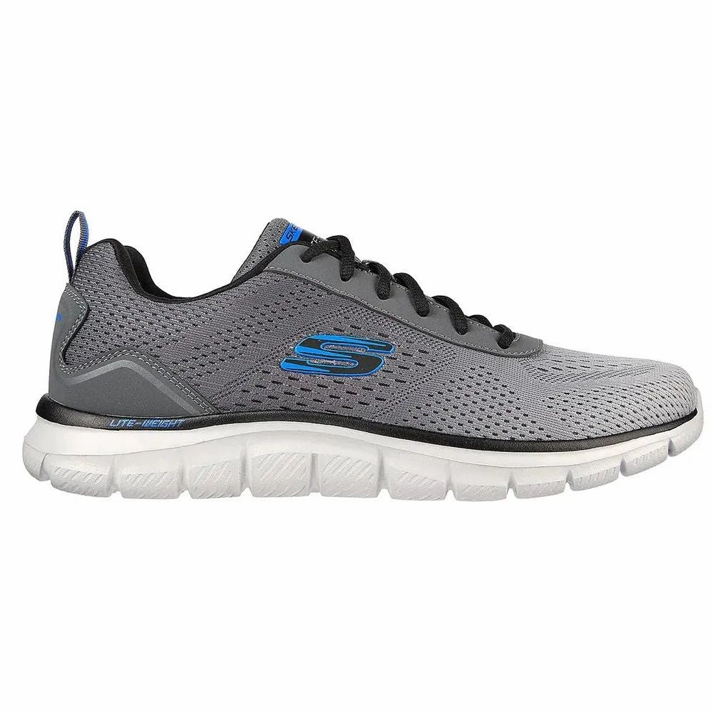 Energy Return Tech Skechers Men's Track Ripkent Shoes - Charcoal / Grey / Blue