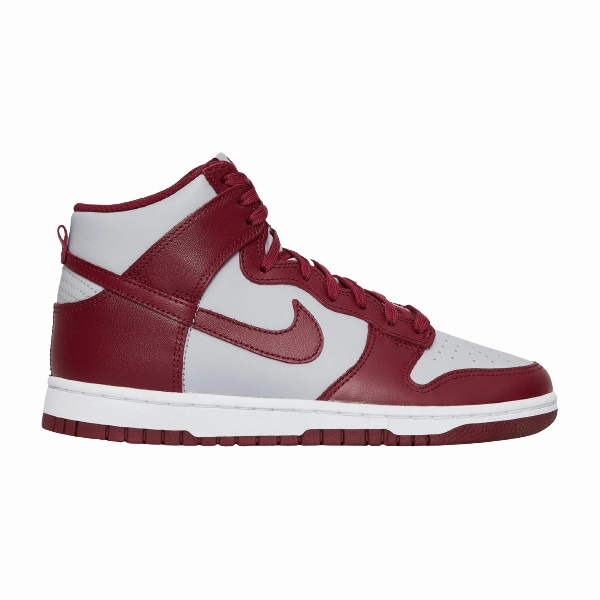 Tensile Lacing Nike Men's Dunk High Retro Shoes - Dark Beetroot / Wolf Grey / White / Dark Beetroot