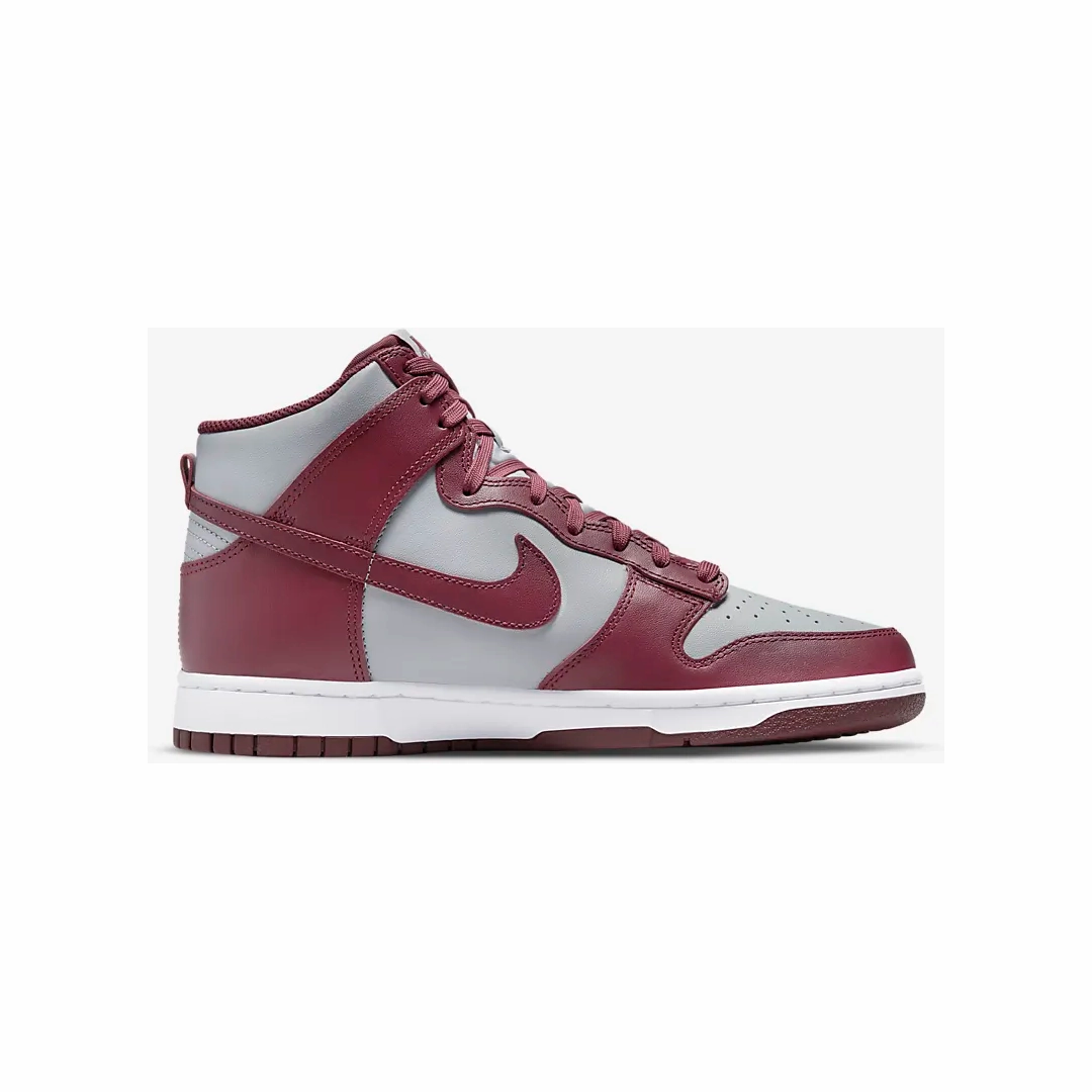 Nike Men's Dunk High Retro Shoes - Dark Beetroot / Wolf Grey / White / Dark Beetroot Matte Finish Intense Workout
