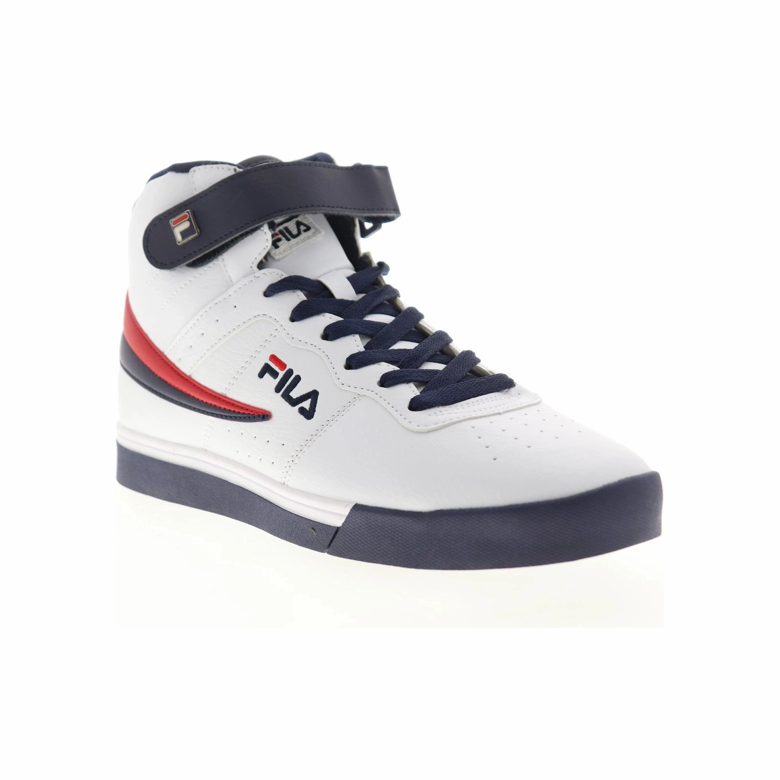 Fila Men's Vulc 13 Mid Plus Shoes - White / Blue / Red Natural Grip
