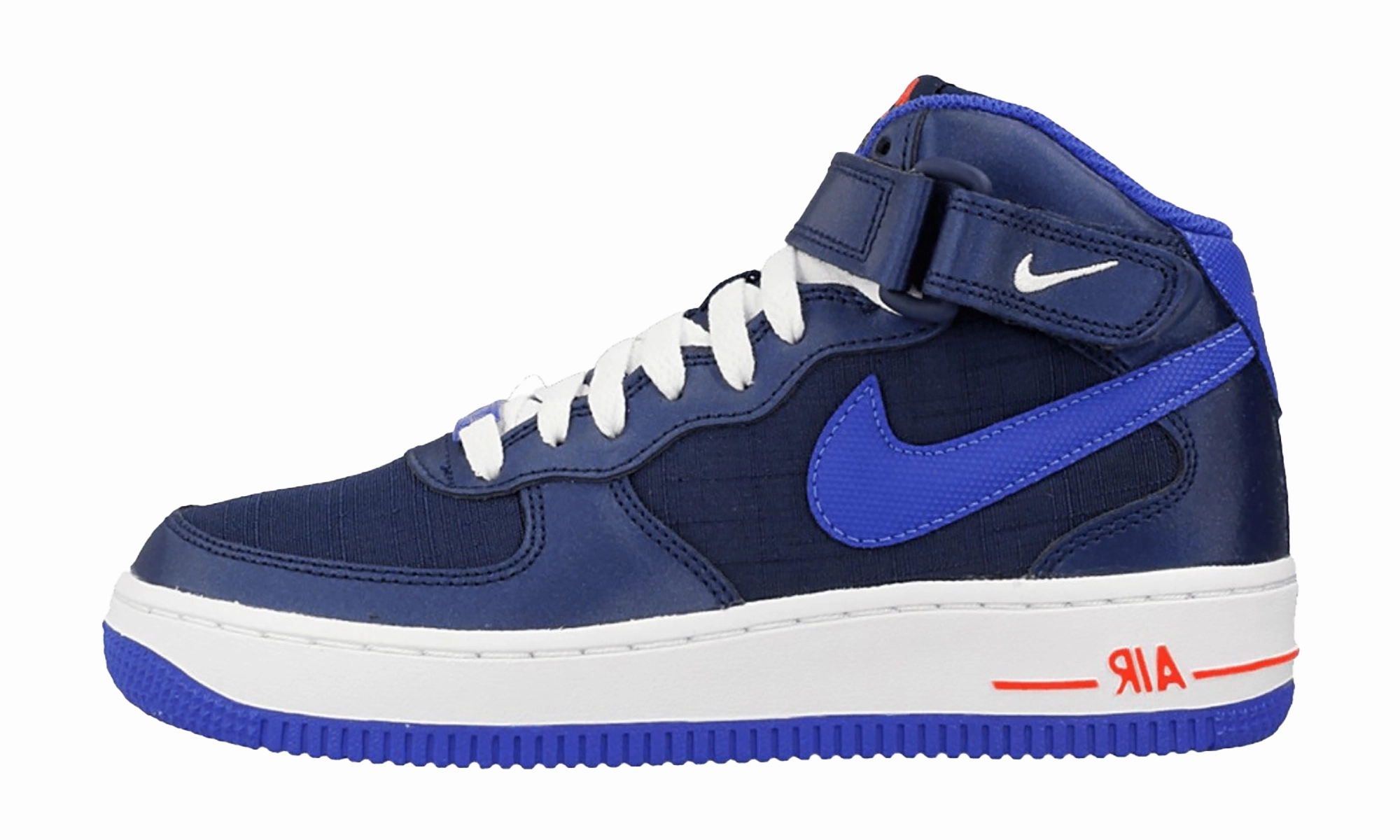Quick Dry Textiles Air Force 1 Mid GS "MID NAVY / LYN BL WHITE BRGHT CRM"